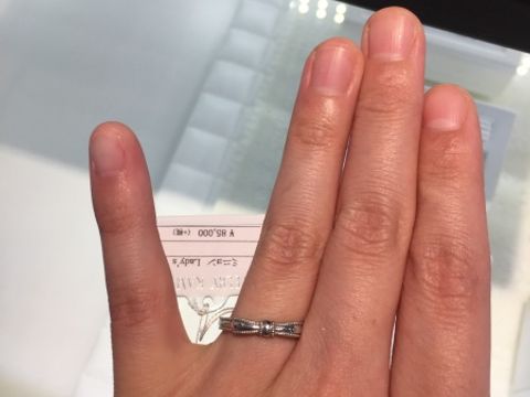 【JEWELRY  KAMATA(ジュエリーかまた)の口コミ】 とてもとても可愛らしいデザインでした。存在感のあるリボンのデザインが…