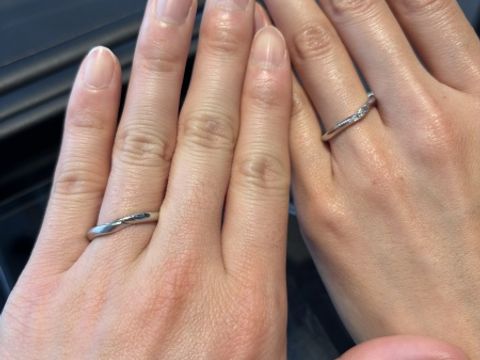 【エクセルコダイヤモンド(EXELCO DIAMOND)の口コミ】 指輪のデザインはストレート、V字、ウェーブ全て試着させていただきました…