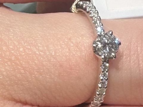 【モニッケンダム(MONNICKENDAM)の口コミ】 一周全面キラキラ輝く、婚約指輪を試着させていただきました。なんといっ…