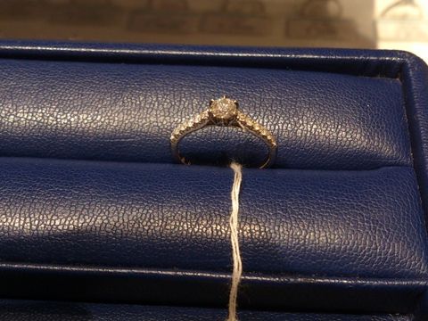 【銀座ダイヤモンドシライシの口コミ】 メレダイヤが連なり、中央のダイヤの輝きをさらに引き立てていて、とても…