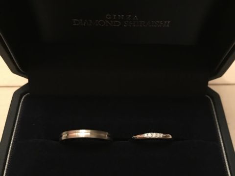 【銀座ダイヤモンドシライシの口コミ】 ストレートでゴージャスすぎないのを探していました。ストレートで斜めに…