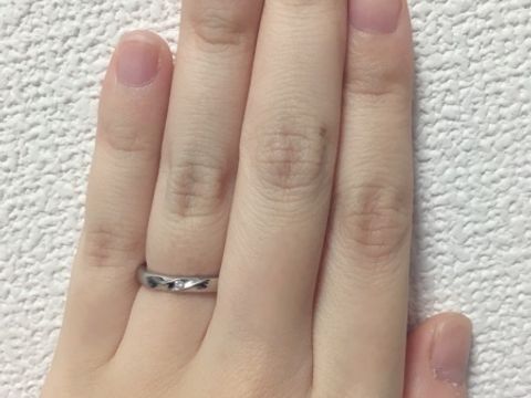 【JEWELRY  KAMATA(ジュエリーかまた)の口コミ】 結婚指輪はシンプルなもの、と夫と決めていたため、金属の太さで存在感を…