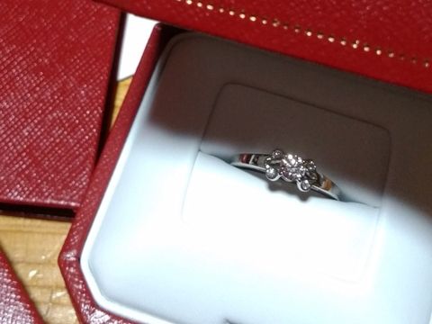 【カルティエ(Cartier)の口コミ】 彼が店舗すべての指輪を確認して、色々試着させていただき、メインのダイ…
