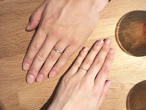 【mina.jewelry(ミナジュエリー)の口コミ】 マリッジリングをこちらで作った時にとても満足し、夫もこちらで作りたい…