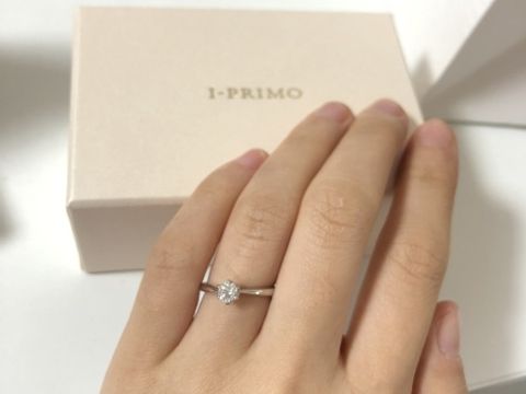 【アイプリモ(I-PRIMO)の口コミ】 シンプルでダイヤモンドがとても綺麗だったので、しかもずっとサイズ変え…