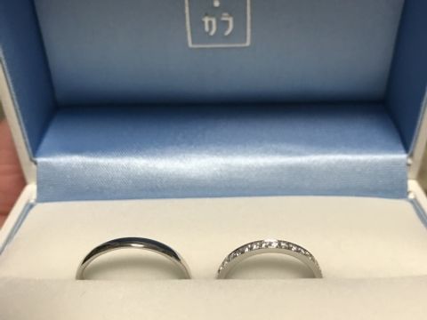 【GALA JEWELRY(ガラジュエリー)の口コミ】 シンプルと迷いましたがやはり試着するとハーフエタニティに惹かれました…