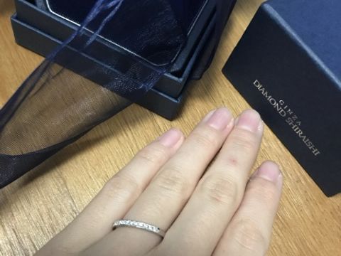 【銀座ダイヤモンドシライシの口コミ】 ダイヤがすごくキラキラしていて可愛かった！普段使いできる感じだったの…