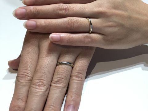 【BRILLIANCE+(ブリリアンスプラス)の口コミ】 今回試着した指輪は、指輪の外側がプラチナで内側がゴールドもしくはピン…