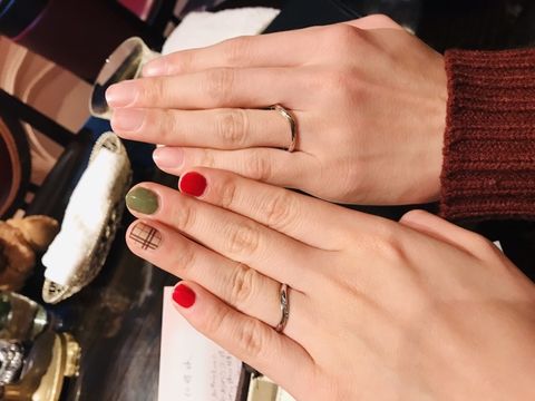 【ケイウノ ブライダル(K.UNO BRIDAL)の口コミ】 ピンクのラインが入っていて乙女心をくすぐる可愛いデザインです。また新…