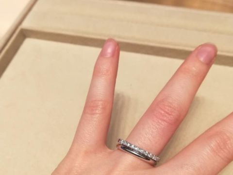 【ギンザタナカブライダル(GINZA TANAKA BRIDAL)の口コミ】 最終的に別のブランドの3石付いた指輪にしましたが、つけ外しが面倒ではな…