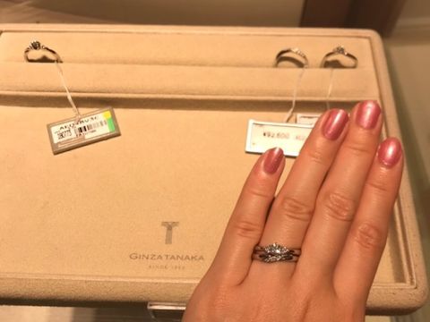 【ギンザタナカブライダル(GINZA TANAKA BRIDAL)の口コミ】 リングの滑らかな丸みが優しい印象を与え、着け心地もとても良かったです…