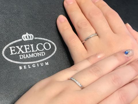 【エクセルコダイヤモンド(EXELCO DIAMOND)の口コミ】 色々指輪を見させてもらったんですが、1番ピンときたものを選びました。気…