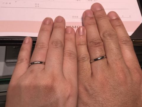 【アイプリモ(I-PRIMO)の口コミ】 女性用はシンプルさの中にダイヤがさりげなく輝いて可愛いです。男性用は…