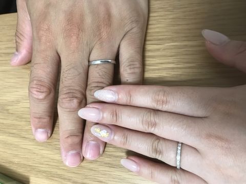 【サマンサティアラブライダル(Samantha Tiara Bridal)の口コミ】 幅の太さが丁度良く、主人のものは太め、私のものは少し細めで、2人ともが…