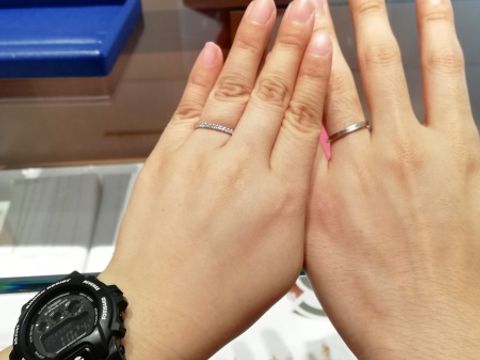 【銀座ダイヤモンドシライシの口コミ】 主人はever after、わたしはORのハーフエタニティリングを購入しました。…