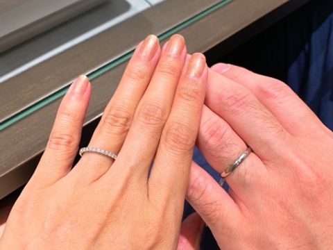 【アイプリモ(I-PRIMO)の口コミ】 結婚指輪はエタニティがいいなと思っていたので、ネットで見て好みのデザ…