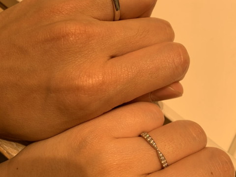 【ティファニー(Tiffany & Co.)の口コミ】 女性側はティファニーハーモニー、男性側はティファニークラシックを選択…