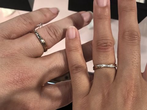 【Ginza Rim(銀座リム)の口コミ】 ピンクゴールドとプラチナのコンビカラーでハーフエタニティの指輪を探し…