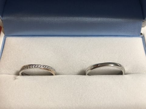 【GALA JEWELRY(ガラジュエリー)の口コミ】 ハーフエタニティのプラチナとピンクゴールドのコンビリングが希望だった…