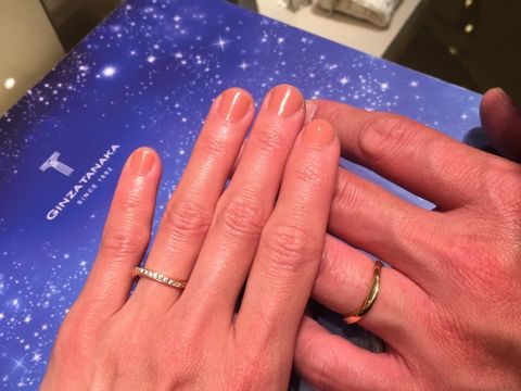 【ギンザタナカブライダル(GINZA TANAKA BRIDAL)の口コミ】 夫[大きなゴツゴツした手、普段からシルバーアクセを多数着用]私[小さくて…