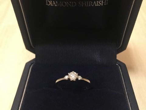 【銀座ダイヤモンドシライシの口コミ】 たくさん試着させていただきましたが、自分の指にしっくりきたのがこちら…