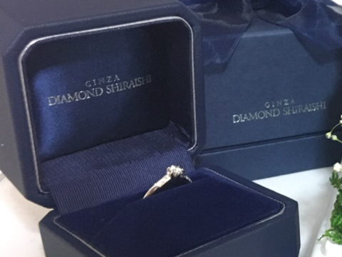 【銀座ダイヤモンドシライシの口コミ】 前々から『ウェーブのデザインが欲しい』とのことで、銀座ダイヤモンドシ…