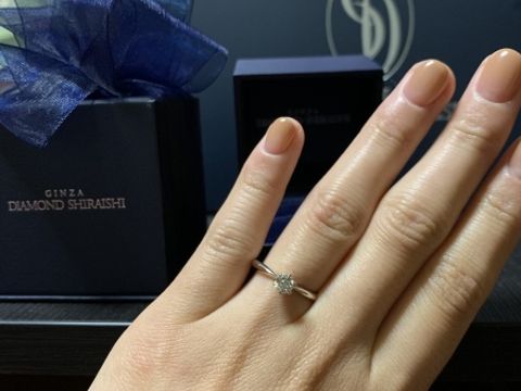 【銀座ダイヤモンドシライシの口コミ】 好きなダイヤモンドを選び後から土台を選ばせていただいたので自分好みの…