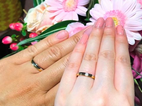 【ラザール ダイヤモンド(LAZARE DIAMOND)の口コミ】 引き締まった色味のプラチナ×華やかなイエローゴールドのコンビです…