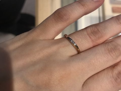 【BIJOUPIKO(ビジュピコ)の口コミ】 指輪のデザインは、コンビネーションタイプでプラチナとピンクゴールドが…