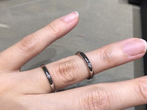 【アイプリモ(I-PRIMO)の口コミ】 初めての指輪下見だったので、ストレート・ウェーブ・V字と全ての形を試着…