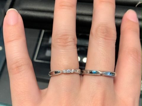 【エクセルコダイヤモンド(EXELCO DIAMOND)の口コミ】 エリザベートの婚約指輪が気に入ったので、結婚指輪もエリザベートにしま…