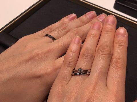 【ラザール ダイヤモンド(LAZARE DIAMOND)の口コミ】 他店で見させていただいた指輪よりも、プラチナの輝きが好印象でした。若…