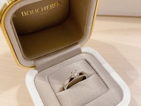 【ブシュロン(BOUCHERON)の口コミ】 一粒ダイヤのシンプルな婚約指輪が良いけど、デザイン性がありおしゃれな…
