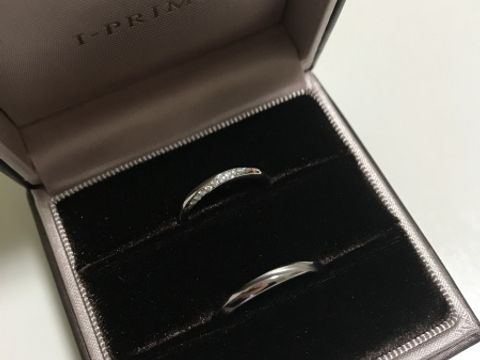 【アイプリモ(I-PRIMO)の口コミ】 ストレートのデザインでメレダイヤがとても綺麗なこの指輪に決めました。…