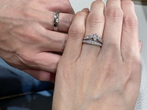 【ショーメ(CHAUMET)の口コミ】 2本の指輪に見えますが、これで1つの指輪デザインです。とてもゴージャス…