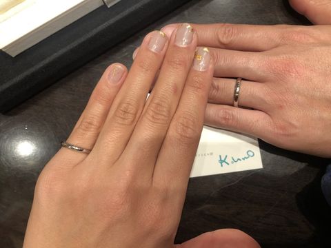 【ケイウノ ブライダル(K.UNO BRIDAL)の口コミ】 自身で純プラチナの金属を結ぶというとセレモニーがある結婚指輪。ただ指…