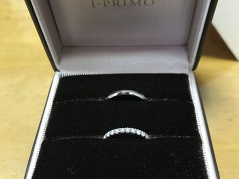 【アイプリモ(I-PRIMO)の口コミ】 結婚指輪はあらかじめ3種類ほどに絞って入店したのですが、実際に見させて…
