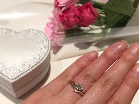 【GSTVの口コミ】 0.3カラットのダイヤに寄り添うピンクダイヤに惹かれて決定しました。Dカ…