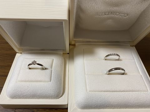 【MIKIMOTO(ミキモト)の口コミ】 石の有無を迷っていたのですが、どちらも試着させていただき、石ありの輝…