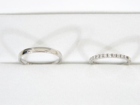 【ギンザタナカブライダル(GINZA TANAKA BRIDAL)の口コミ】 私用にはダイヤの入った結婚指輪が欲しくて探していました。主人にはシン…