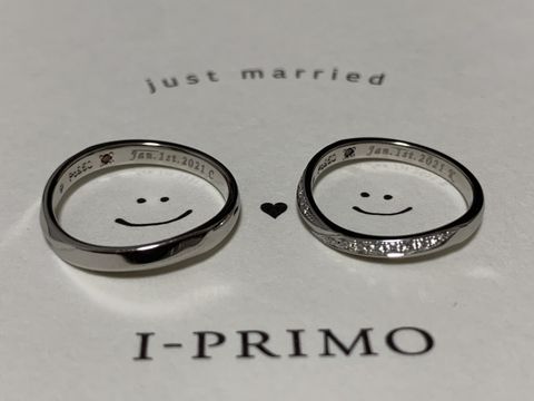 【アイプリモ(I-PRIMO)の口コミ】 婚約指輪の購入もアイプリモでした為、こんなく指輪と重ね付け出来るデザ…