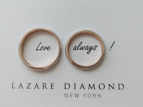 【ラザール ダイヤモンド(LAZARE DIAMOND)の口コミ】 婚約指輪は私主体で選んだので、結婚指輪は彼の意見重視でシンプルなデザ…