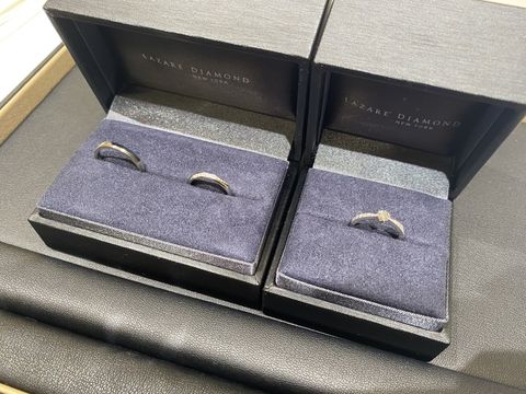 【ラザール ダイヤモンド(LAZARE DIAMOND)の口コミ】 婚約指輪との相性を見ることと、日常生活の使いやすさを重視して決めまし…