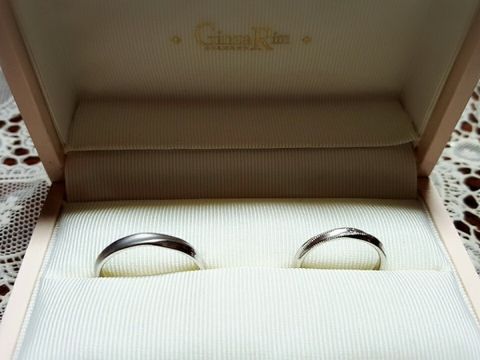 【Ginza Rim(銀座リム)の口コミ】 私のこだわりポイントがプラチナ・ミル打ち・ダイヤ一石・彼とデザインお…
