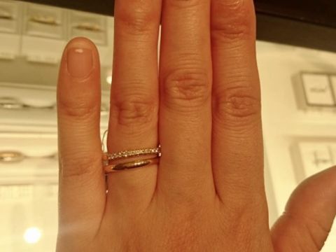 【ティファニー(Tiffany & Co.)の口コミ】 ダイヤが一周ぐるっとついたフルエタニティを婚約にして毎日付けられるよ…