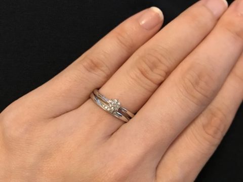 【俄(にわか)の口コミ】 入籍時、雪花景の結婚指輪を購入し、今回一年越しに婚約指輪を購入しまし…