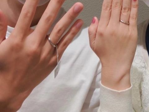 【銀座ダイヤモンドシライシの口コミ】 私もパートナーもウェーブがかかった指輪を勧めていただき、この２つの指…