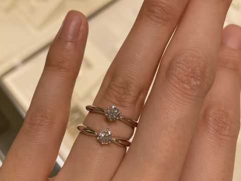 【MIKIMOTO(ミキモト)の口コミ】 シンプルで王道なデザインが多くthe婚約指輪！という感じです。立て爪のセ…