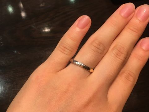【ケイウノ ブライダル(K.UNO BRIDAL)の口コミ】 シェアというコンビの指輪を試着させて頂きました。ホームページや雑誌で…
