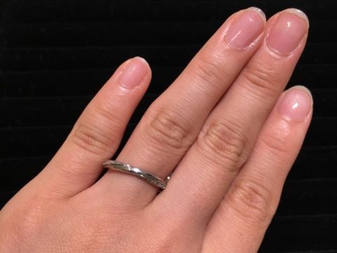 【TRECENTI(トレセンテ)の口コミ】 いくつか試着させて頂きましたが、写真のストレートでねじりのあるダイヤ…